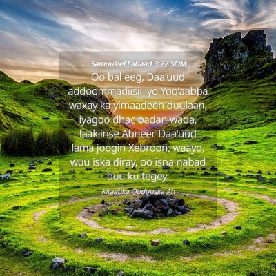 Picture 04 - Samuu'eel Labaad 3:22 SOM - Oo bal eeg, Daa'uud addoommadiisii iyo Yoo'aabba - Bible Verse Picture