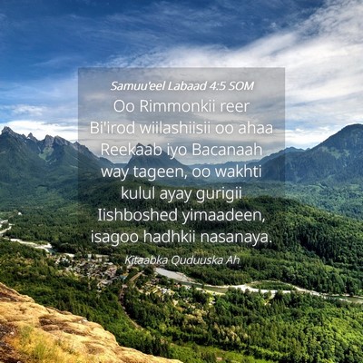 Picture 04 - Samuu'eel Labaad 4:5 SOM - Oo Rimmonkii reer Bi'irod wiilashiisii oo ahaa - Bible Verse Picture