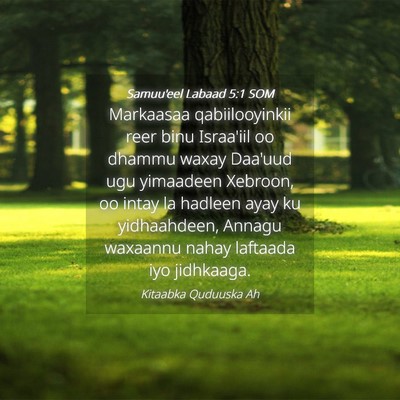 Picture 04 - Samuu'eel Labaad 5:1 SOM - Markaasaa qabiilooyinkii reer binu Israa'iil oo - Bible Verse Picture