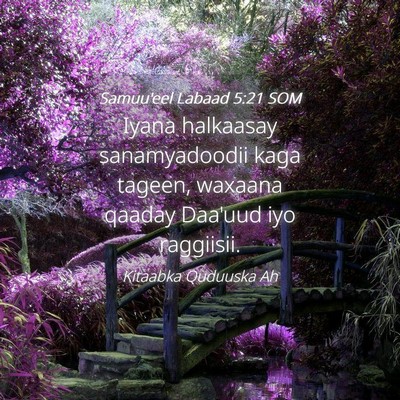Picture 04 - Samuu'eel Labaad 5:21 SOM - Iyana halkaasay sanamyadoodii kaga tageen, - Bible Verse Picture