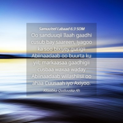 Picture 04 - Samuu'eel Labaad 6:3 SOM - Oo sanduuqii Ilaah gaadhi cusub bay saareen, - Bible Verse Picture