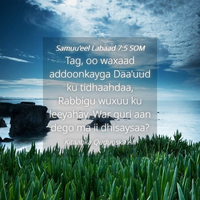 Picture 04 - Samuu'eel Labaad 7:5 SOM - Tag, oo waxaad addoonkayga Daa'uud ku tidhaahdaa, - Bible Verse Picture