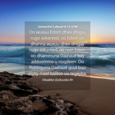 Picture 04 - Samuu'eel Labaad 8:14 SOM - Oo wuxuu Edom dhex dhigay rugo askareed; oo Edom - Bible Verse Picture