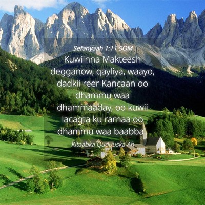 Picture 04 - Sefanyaah 1:11 SOM - Kuwiinna Makteesh degganow, qayliya, waayo, - Bible Verse Picture