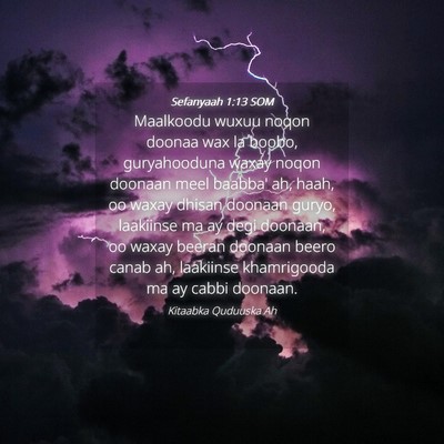 Picture 04 - Sefanyaah 1:13 SOM - Maalkoodu wuxuu noqon doonaa wax la boobo, - Bible Verse Picture