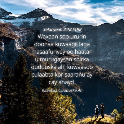 Picture 04 - Sefanyaah 3:18 SOM - Waxaan soo ururin doonaa kuwaagii laga - Bible Verse Picture