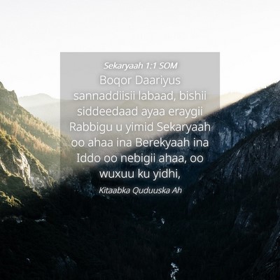 Picture 04 - Sekaryaah 1:1 SOM - Boqor Daariyus sannaddiisii labaad, bishii - Bible Verse Picture
