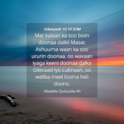 Picture 04 - Sekaryaah 10:10 SOM - Mar kalaan ka soo bixin doonaa dalkii Masar, - Bible Verse Picture