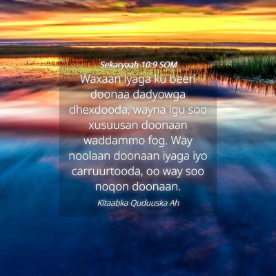 Picture 04 - Sekaryaah 10:9 SOM - Waxaan iyaga ku beeri doonaa dadyowga dhexdooda, - Bible Verse Picture