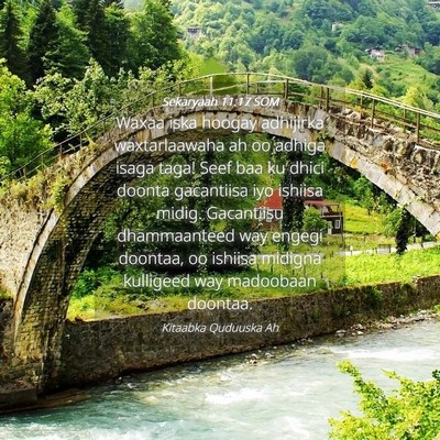 Picture 04 - Sekaryaah 11:17 SOM - Waxaa iska hoogay adhijirka waxtarlaawaha ah oo - Bible Verse Picture