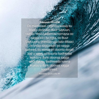 Picture 04 - Sekaryaah 14:4 SOM - Oo maalintaas cagihiisu waxay ku istaagi doonaan - Bible Verse Picture