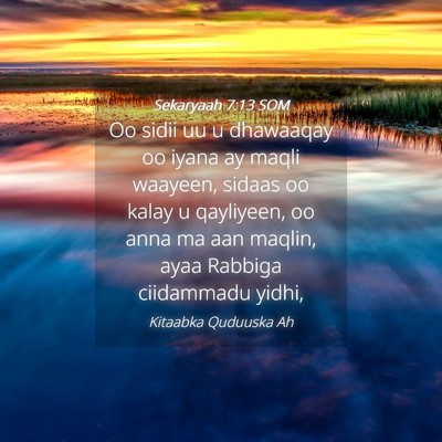 Picture 04 - Sekaryaah 7:13 SOM - Oo sidii uu u dhawaaqay oo iyana ay maqli - Bible Verse Picture