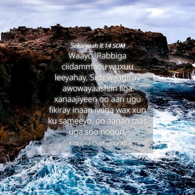 Picture 04 - Sekaryaah 8:14 SOM - Waayo, Rabbiga ciidammadu wuxuu leeyahay, Sidii - Bible Verse Picture