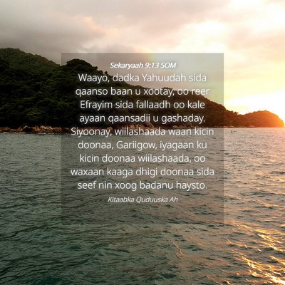 Picture 04 - Sekaryaah 9:13 SOM - Waayo, dadka Yahuudah sida qaanso baan u xootay, - Bible Verse Picture