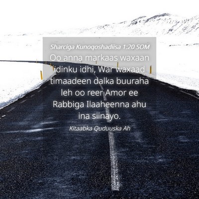 Picture 04 - Sharciga Kunoqoshadiisa 1:20 SOM - Oo anna markaas waxaan idinku idhi, War waxaad - Bible Verse Picture