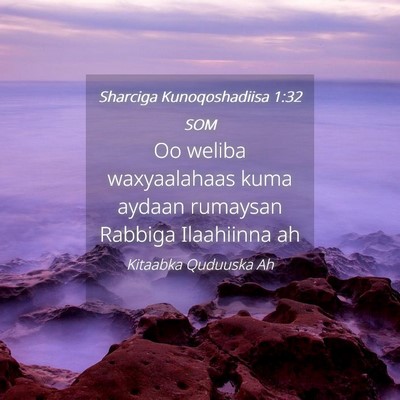 Picture 04 - Sharciga Kunoqoshadiisa 1:32 SOM - Oo weliba waxyaalahaas kuma aydaan rumaysan - Bible Verse Picture