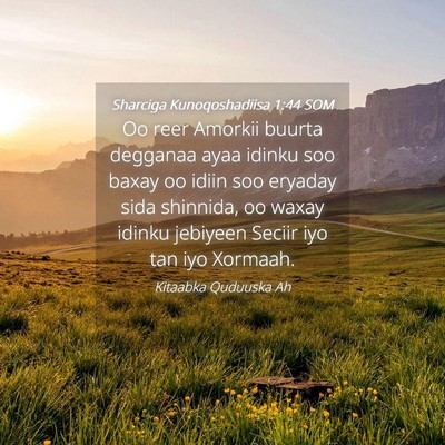 Picture 04 - Sharciga Kunoqoshadiisa 1:44 SOM - Oo reer Amorkii buurta degganaa ayaa idinku soo - Bible Verse Picture