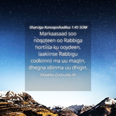 Picture 04 - Sharciga Kunoqoshadiisa 1:45 SOM - Markaasaad soo noqoteen oo Rabbiga hortiisa ku - Bible Verse Picture
