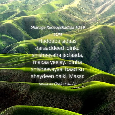 Picture 04 - Sharciga Kunoqoshadiisa 10:19 SOM - Haddaba sidaas daraaddeed idinku shisheeyaha - Bible Verse Picture