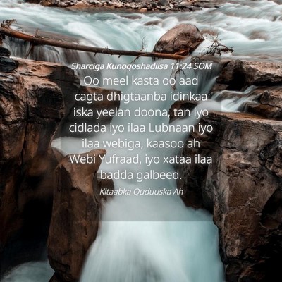 Picture 04 - Sharciga Kunoqoshadiisa 11:24 SOM - Oo meel kasta oo aad cagta dhigtaanba idinkaa - Bible Verse Picture