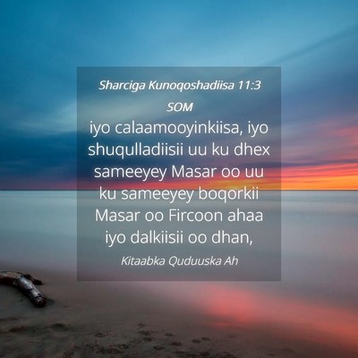 Picture 04 - Sharciga Kunoqoshadiisa 11:3 SOM - iyo calaamooyinkiisa, iyo shuqulladiisii uu ku - Bible Verse Picture