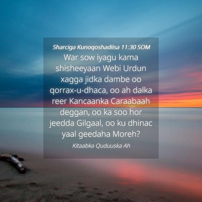 Picture 04 - Sharciga Kunoqoshadiisa 11:30 SOM - War sow iyagu kama shisheeyaan Webi Urdun xagga - Bible Verse Picture