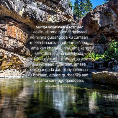 Picture 04 - Sharciga Kunoqoshadiisa 12:17 SOM - Laakiin idiinma bannaana inaad irdihiinna - Bible Verse Picture