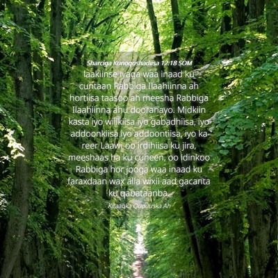 Picture 04 - Sharciga Kunoqoshadiisa 12:18 SOM - laakiinse iyaga waa inaad ku cuntaan Rabbiga - Bible Verse Picture