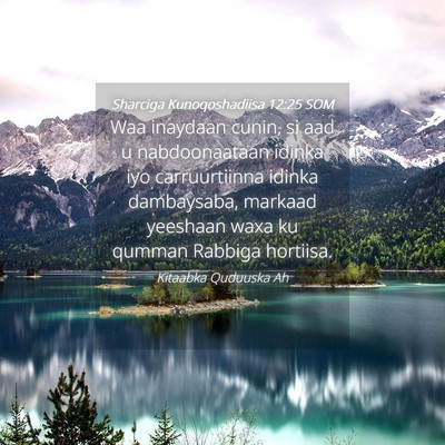 Picture 04 - Sharciga Kunoqoshadiisa 12:25 SOM - Waa inaydaan cunin, si aad u nabdoonaataan idinka - Bible Verse Picture