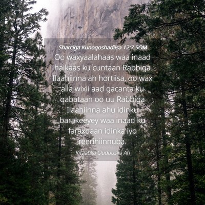 Picture 04 - Sharciga Kunoqoshadiisa 12:7 SOM - Oo waxyaalahaas waa inaad halkaas ku cuntaan - Bible Verse Picture