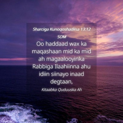 Picture 04 - Sharciga Kunoqoshadiisa 13:12 SOM - Oo haddaad wax ka maqashaan mid ka mid ah - Bible Verse Picture