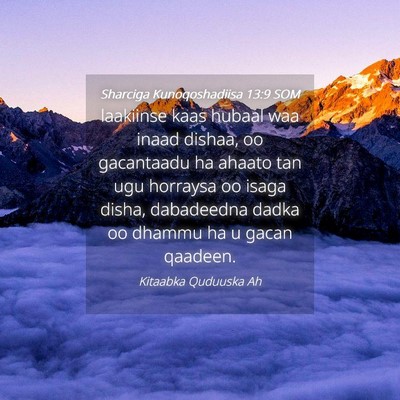 Picture 04 - Sharciga Kunoqoshadiisa 13:9 SOM - laakiinse kaas hubaal waa inaad dishaa, oo - Bible Verse Picture