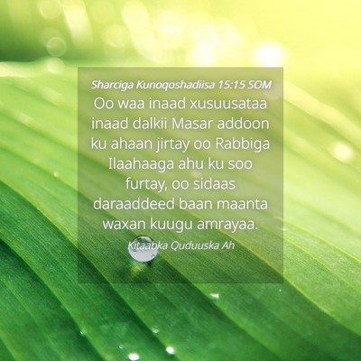 Picture 04 - Sharciga Kunoqoshadiisa 15:15 SOM - Oo waa inaad xusuusataa inaad dalkii Masar addoon - Bible Verse Picture