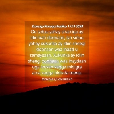 Picture 04 - Sharciga Kunoqoshadiisa 17:11 SOM - Oo siduu yahay sharciga ay idin bari doonaan, iyo - Bible Verse Picture
