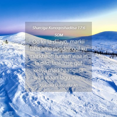 Picture 04 - Sharciga Kunoqoshadiisa 17:6 SOM - Oo kii la dilayo, markii laba ama saddex qof ku - Bible Verse Picture