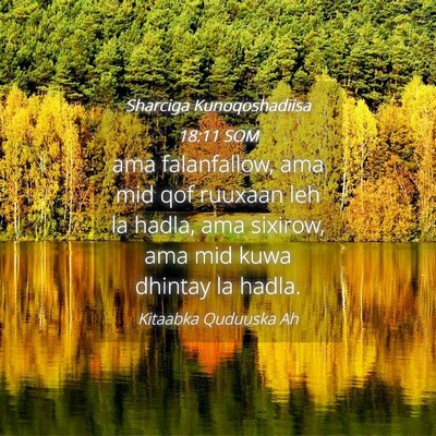 Picture 04 - Sharciga Kunoqoshadiisa 18:11 SOM - ama falanfallow, ama mid qof ruuxaan leh la - Bible Verse Picture
