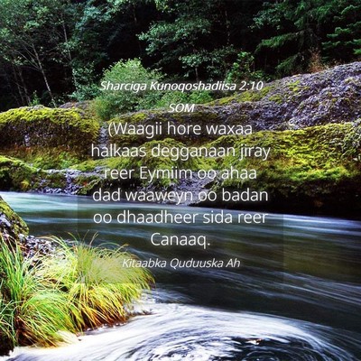 Picture 04 - Sharciga Kunoqoshadiisa 2:10 SOM - (Waagii hore waxaa halkaas degganaan jiray reer - Bible Verse Picture