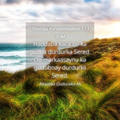 Picture 04 - Sharciga Kunoqoshadiisa 2:13 SOM - Haddaba kaca oo ka gudba durdurka Sered. Oo - Bible Verse Picture