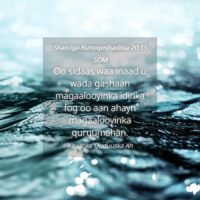 Picture 04 - Sharciga Kunoqoshadiisa 20:15 SOM - Oo sidaas waa inaad u wada gashaan magaalooyinka - Bible Verse Picture