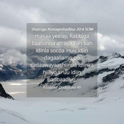 Picture 04 - Sharciga Kunoqoshadiisa 20:4 SOM - maxaa yeelay, Rabbiga Ilaahiinna ah ayaa ah kan - Bible Verse Picture