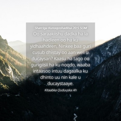 Picture 04 - Sharciga Kunoqoshadiisa 20:5 SOM - Oo saraakiishu dadka ha la hadleen oo ha ku - Bible Verse Picture