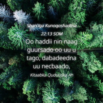Picture 04 - Sharciga Kunoqoshadiisa 22:13 SOM - Oo haddii nin naag guursado oo uu u tago, - Bible Verse Picture
