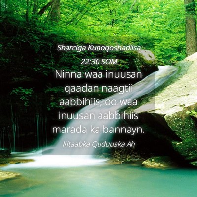 Picture 04 - Sharciga Kunoqoshadiisa 22:30 SOM - Ninna waa inuusan qaadan naagtii aabbihiis, oo - Bible Verse Picture