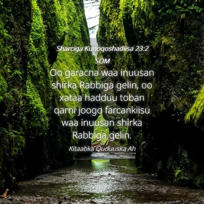 Picture 04 - Sharciga Kunoqoshadiisa 23:2 SOM - Oo garacna waa inuusan shirka Rabbiga gelin, oo - Bible Verse Picture