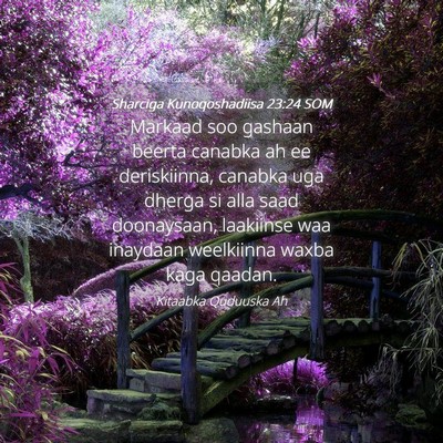 Picture 04 - Sharciga Kunoqoshadiisa 23:24 SOM - Markaad soo gashaan beerta canabka ah ee - Bible Verse Picture