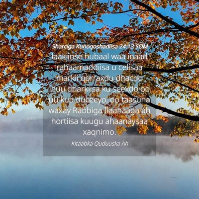 Picture 04 - Sharciga Kunoqoshadiisa 24:13 SOM - laakiinse hubaal waa inaad rahaamaddiisa u - Bible Verse Picture