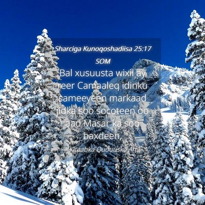 Picture 04 - Sharciga Kunoqoshadiisa 25:17 SOM - Bal xusuusta wixii ay reer Camaaleq idinku - Bible Verse Picture