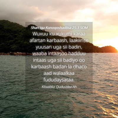 Picture 04 - Sharciga Kunoqoshadiisa 25:3 SOM - Wuxuu ku xukumi karaa afartan karbaash, laakiinse - Bible Verse Picture