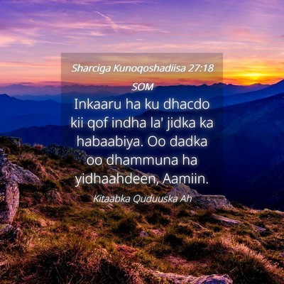 Picture 04 - Sharciga Kunoqoshadiisa 27:18 SOM - Inkaaru ha ku dhacdo kii qof indha la' jidka ka - Bible Verse Picture