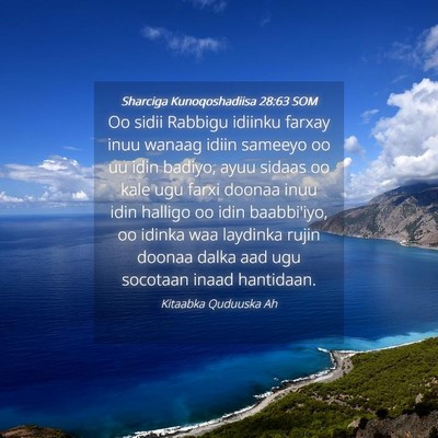 Picture 04 - Sharciga Kunoqoshadiisa 28:63 SOM - Oo sidii Rabbigu idiinku farxay inuu wanaag idiin - Bible Verse Picture